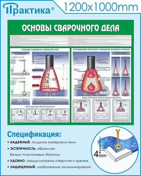 C35 Стенд основы сварочного дела (1200х1000 мм, пластик ПВХ 3 мм, Прямая печать на пластик) - Стенды - Тематические стенды - . Магазин Znakstend.ru